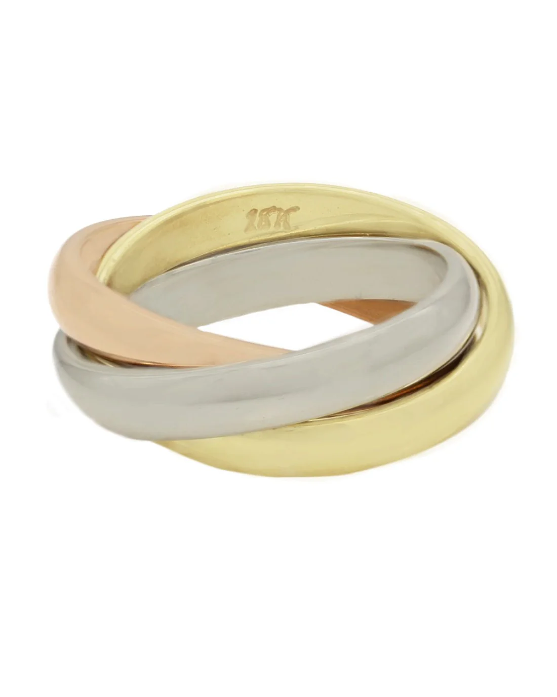 Trinity Style Ring in 3 Tone Gold - Image 2