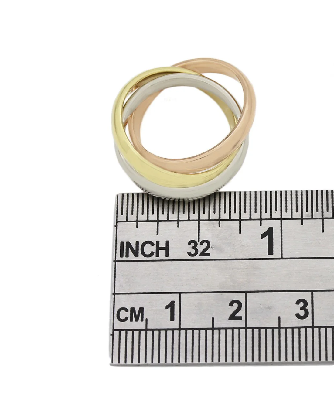 Trinity Style Ring in 3 Tone Gold - Image 3