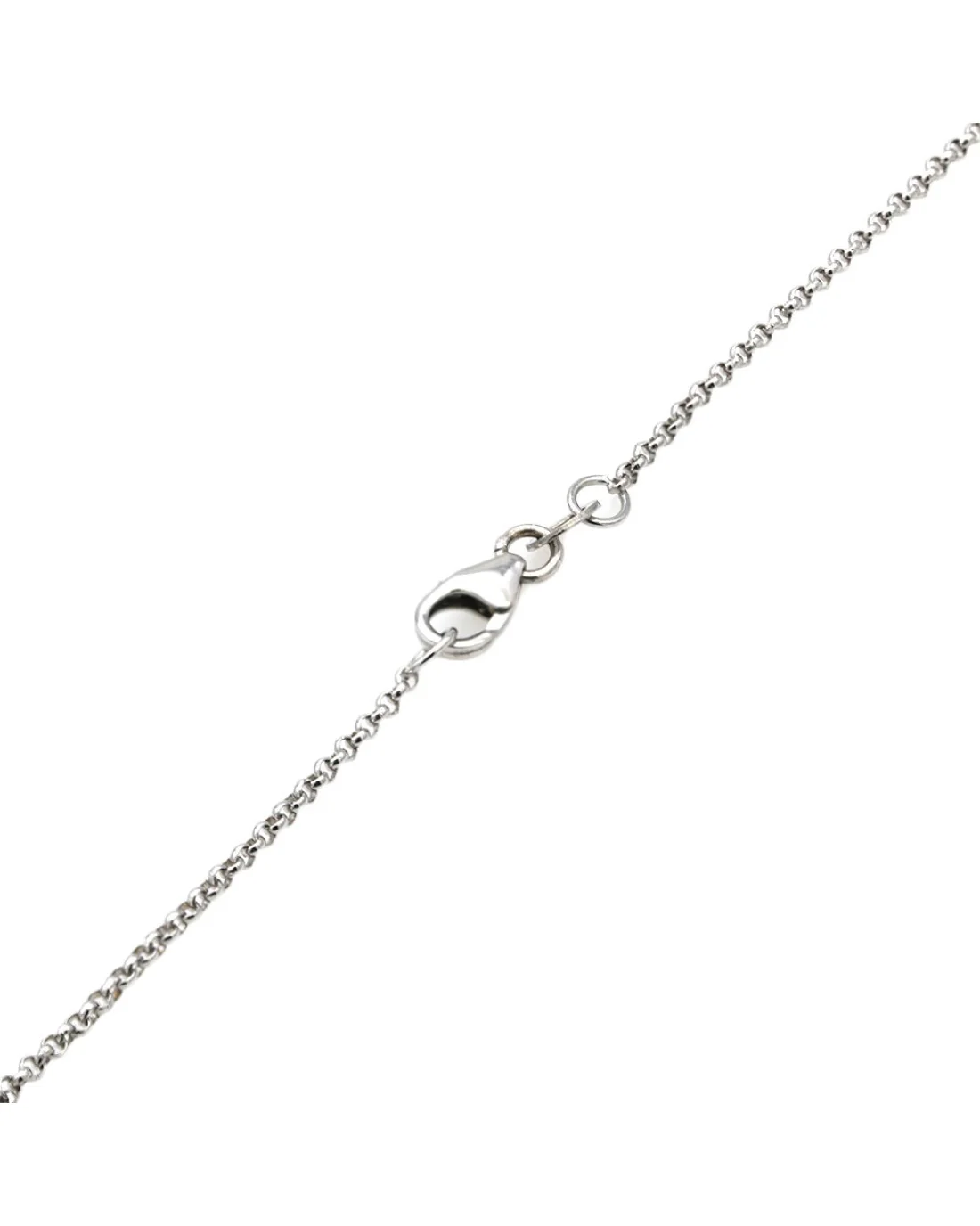 Tsavorite Garnet Heart in Diamond Open Heart Necklace in White Gold - Image 2