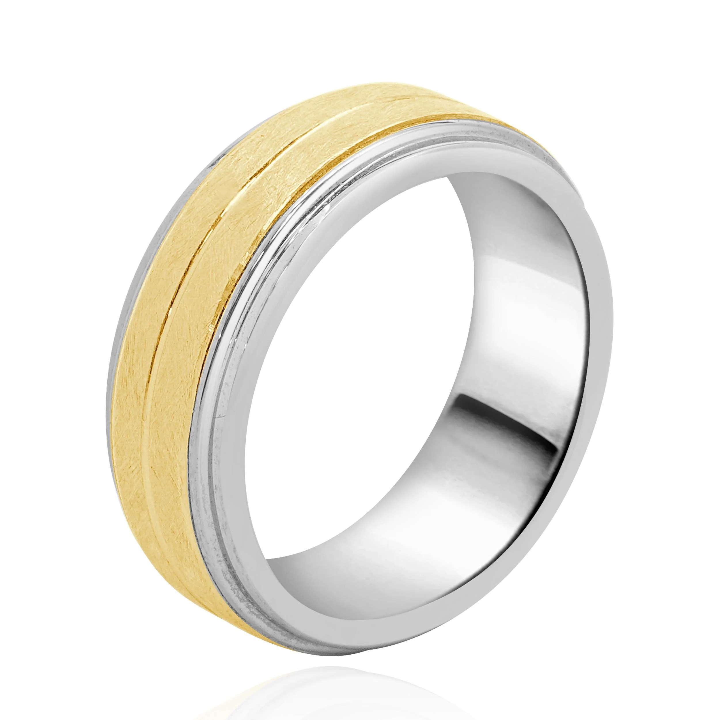 Tungsten & 10 Karat Yellow Gold Inlay 8mm Band - Image 2