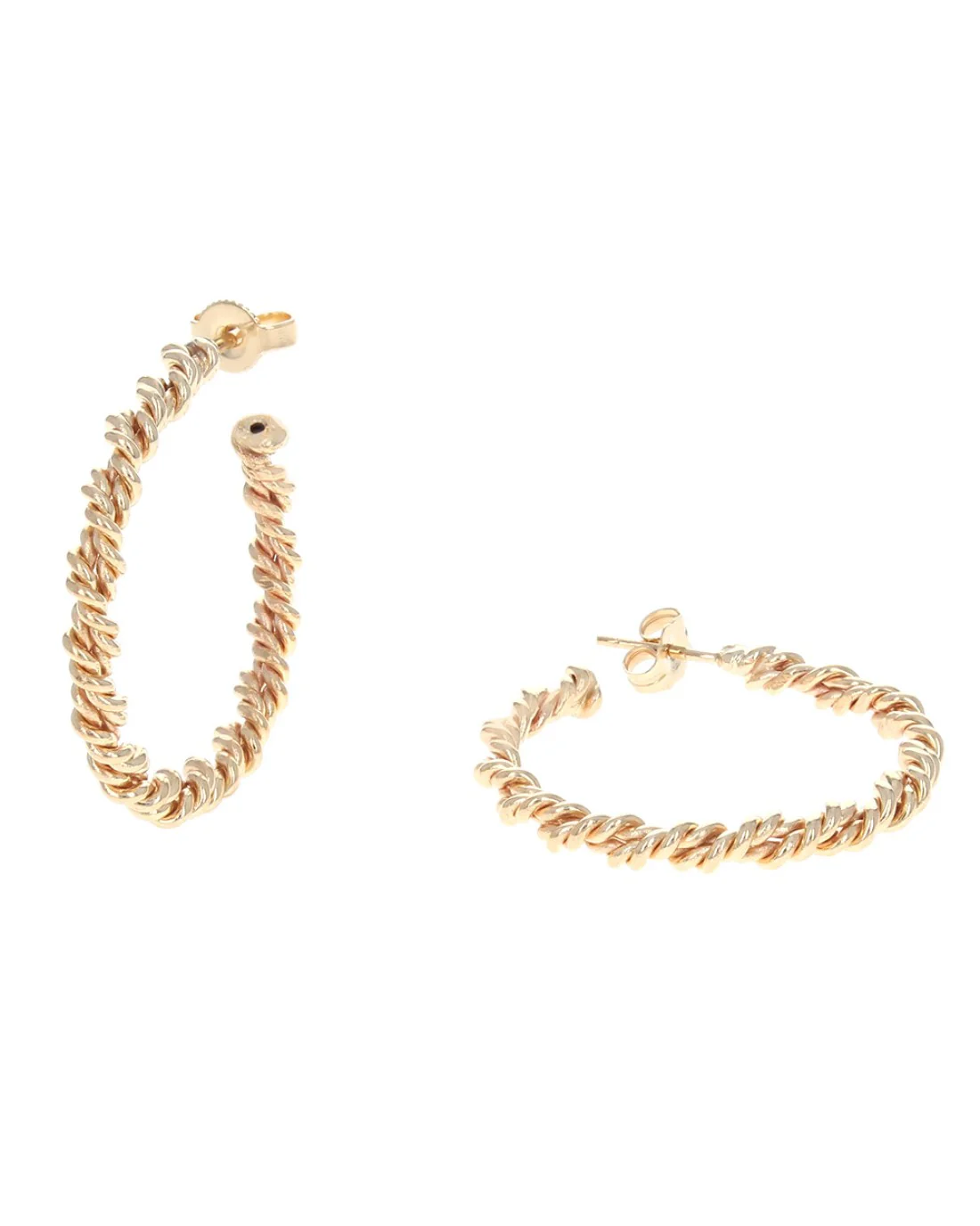 Twisted Hoop Earrings in Gold - Image 2
