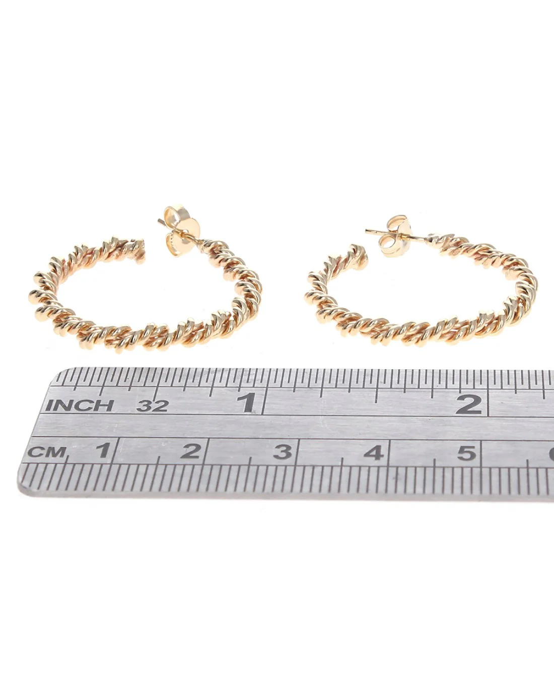 Twisted Hoop Earrings in Gold - Image 3