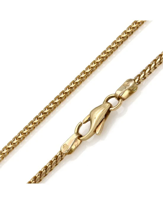 Two Tone Diamond Heart on Wheat Chain Necklace - Image 3