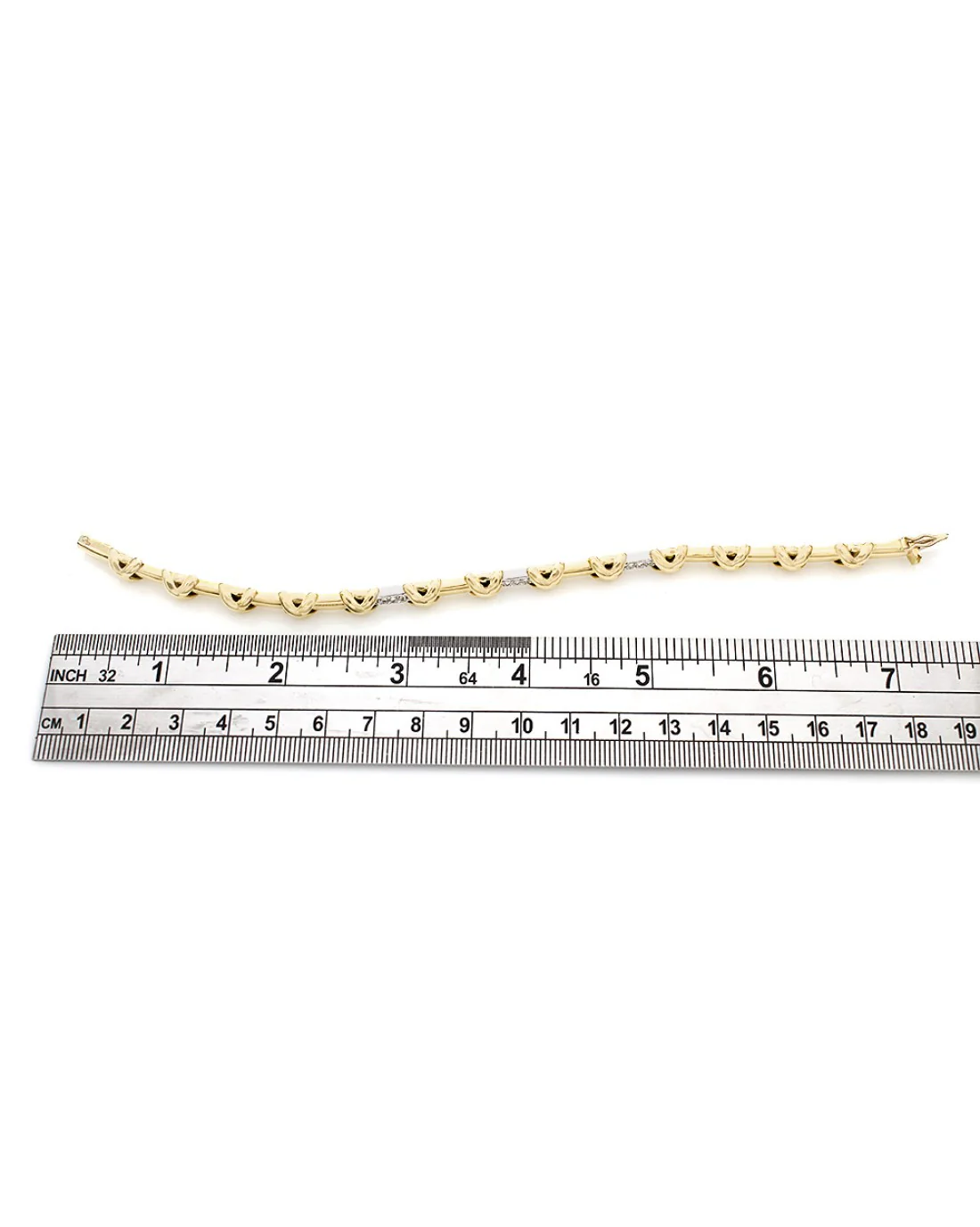 Two Tone Diamond Pave X Station Bracelet - Image 3
