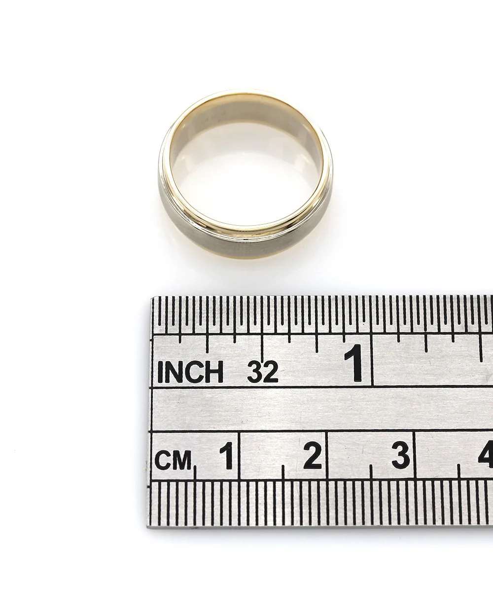Two Tone Wedding Band in Gold - Image 3
