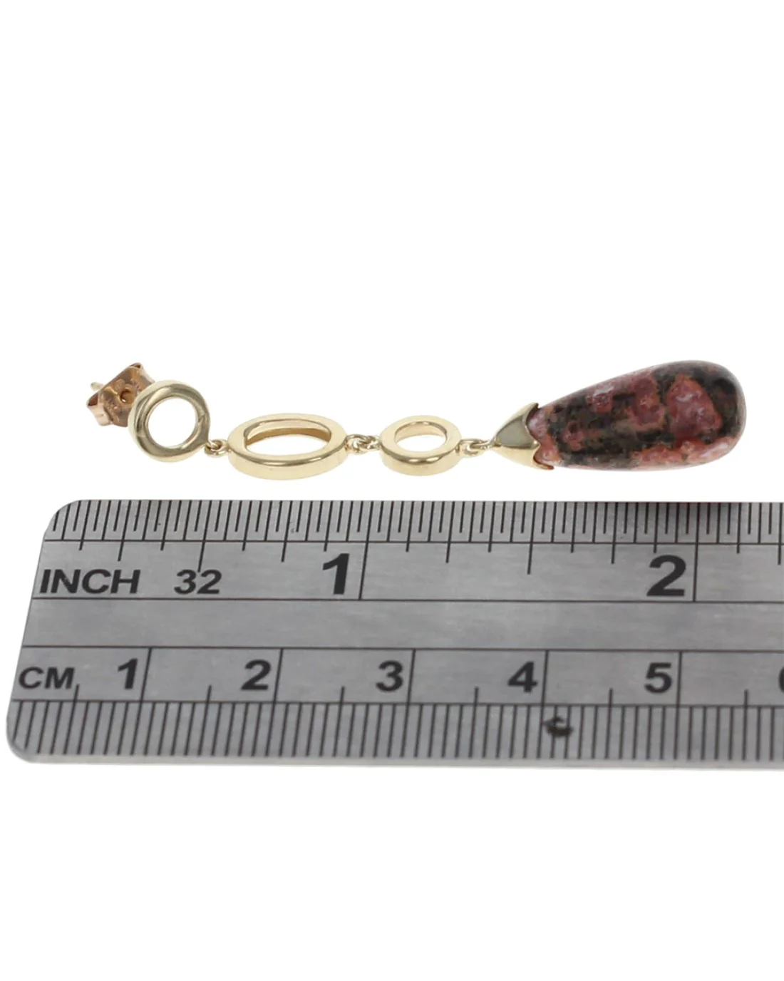 Unakite Circle and Oval Link Dangle Earrings - Image 3