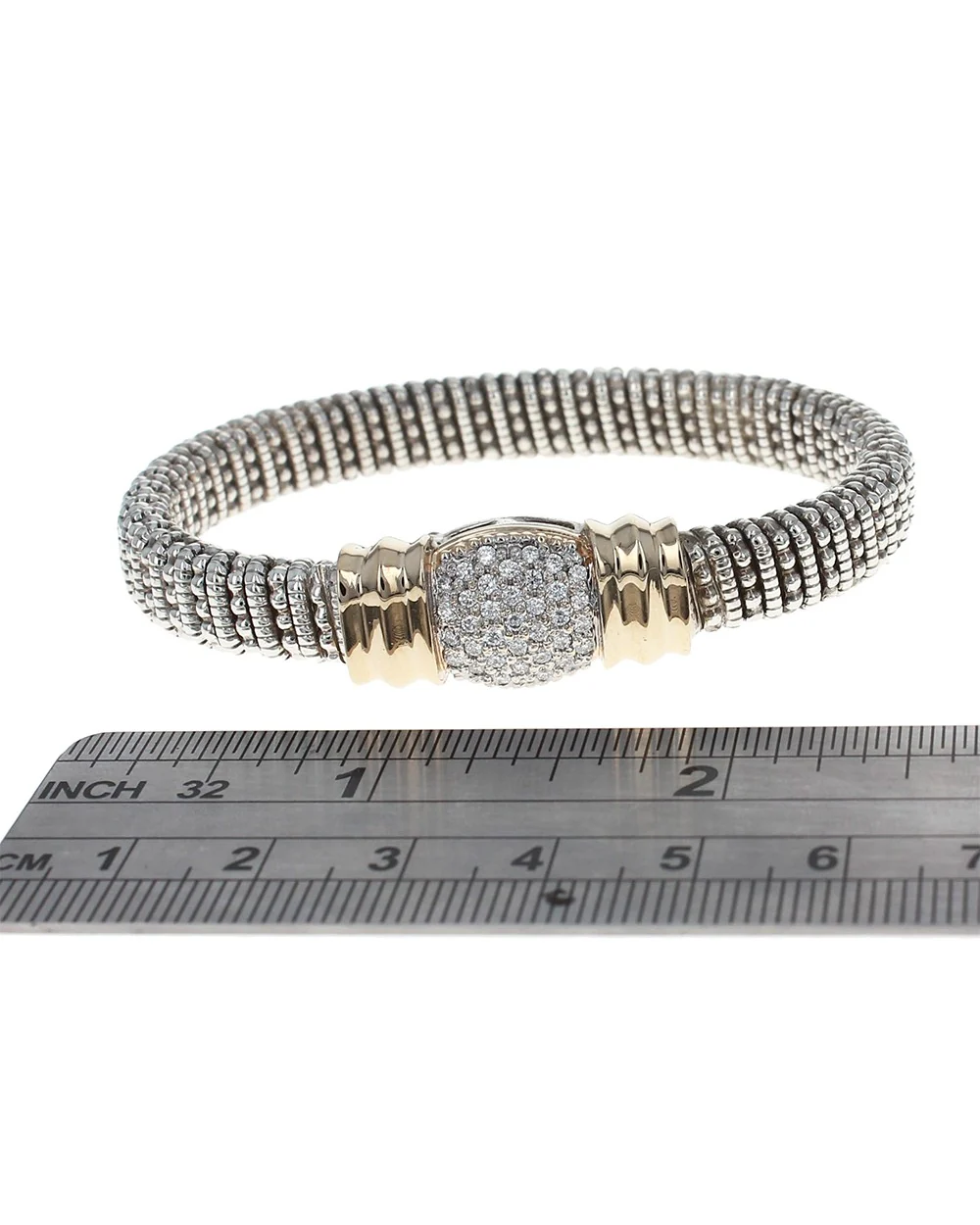 Vahan Diamond Pave Station Bangle Bracelet - Image 3