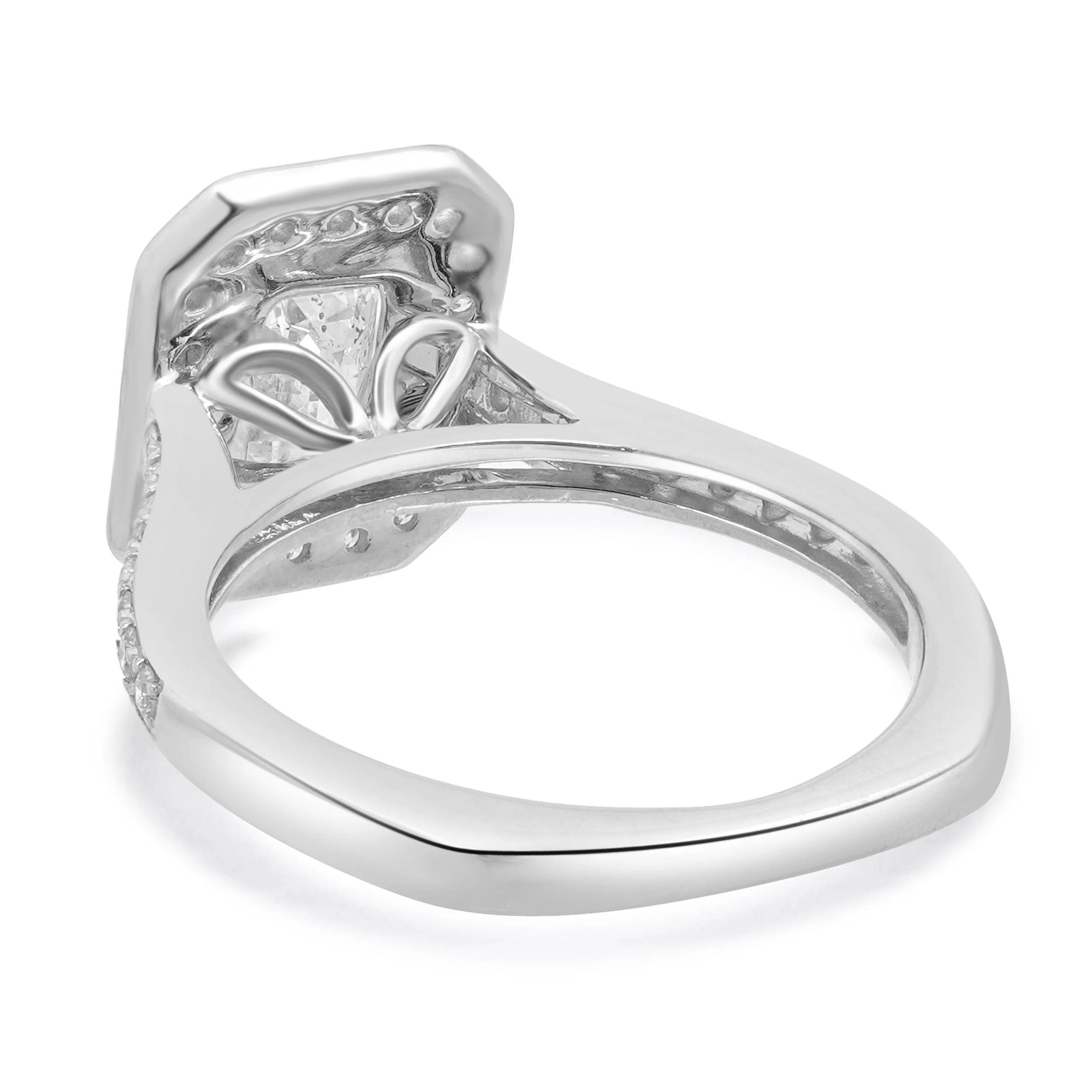 Valina 14 Karat White Gold Emerald Cut Engagement Ring - Image 3