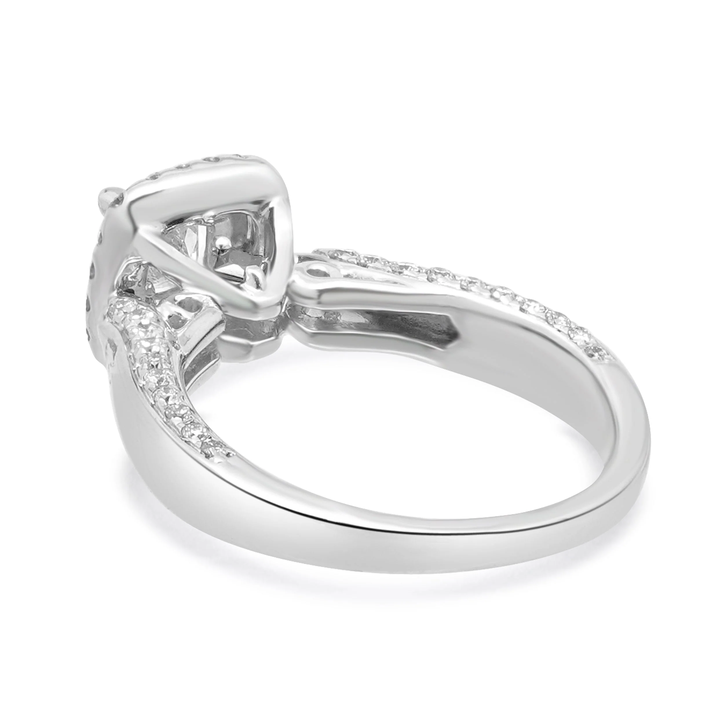 Vera Wang 14 Karat White Gold Diamond Engagement Ring w/ Sapphires - Image 4