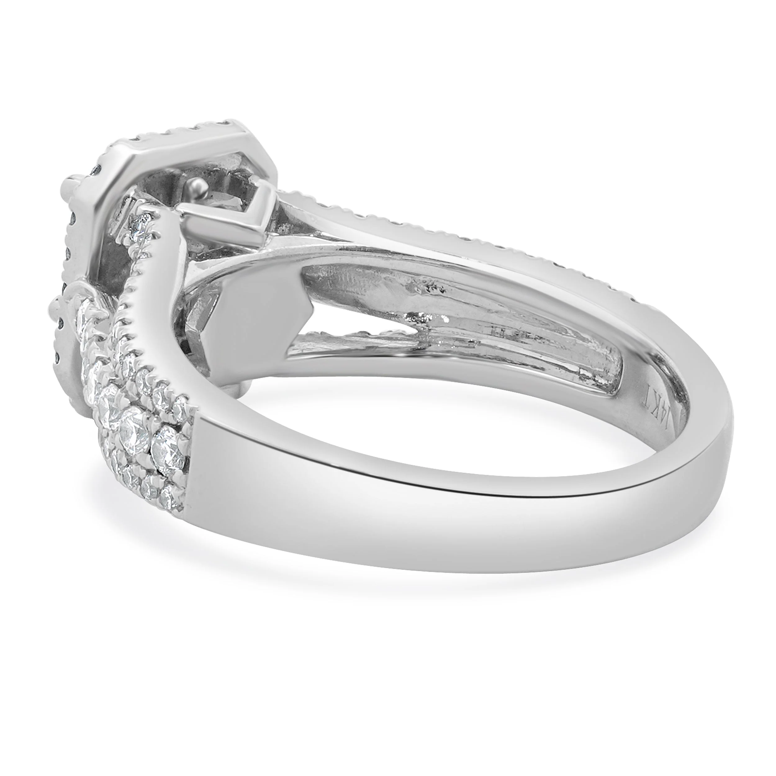 Vera Wang 14 Karat White Gold Emerald Cut Diamond Engagement Ring - Image 3