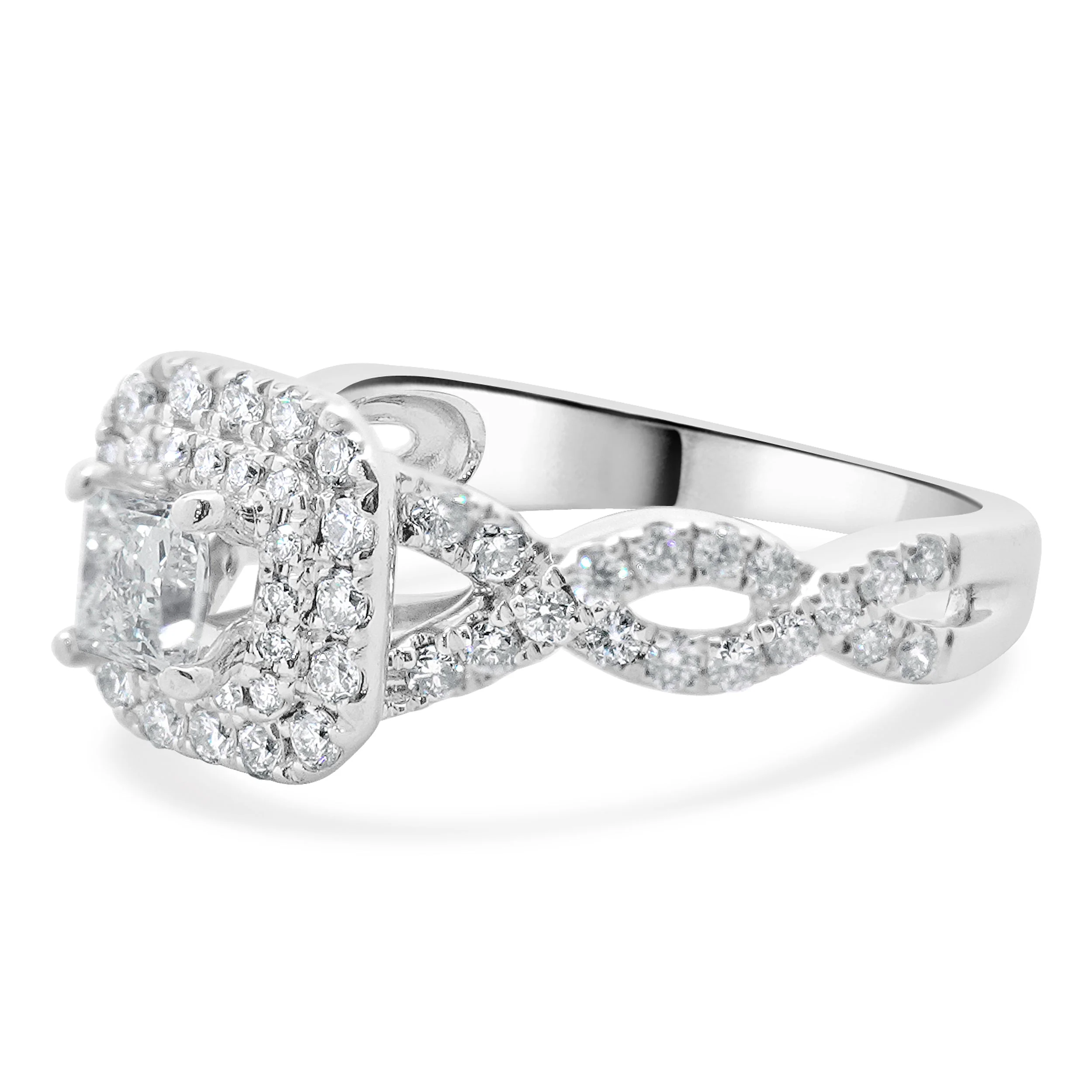 Vera Wang 14 Karat White Gold Princess Cut Diamond Engagement Ring - Image 2