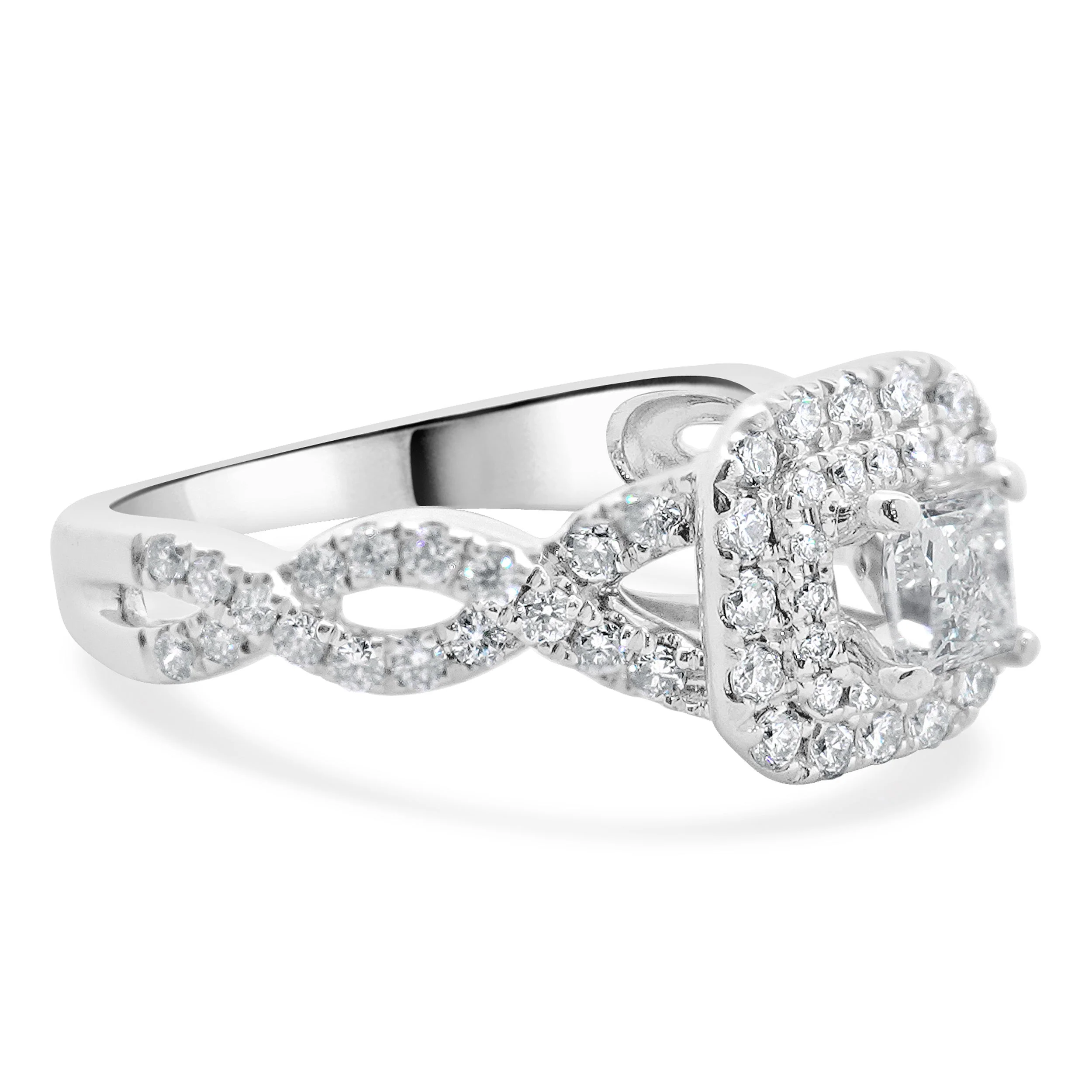 Vera Wang 14 Karat White Gold Princess Cut Diamond Engagement Ring - Image 4