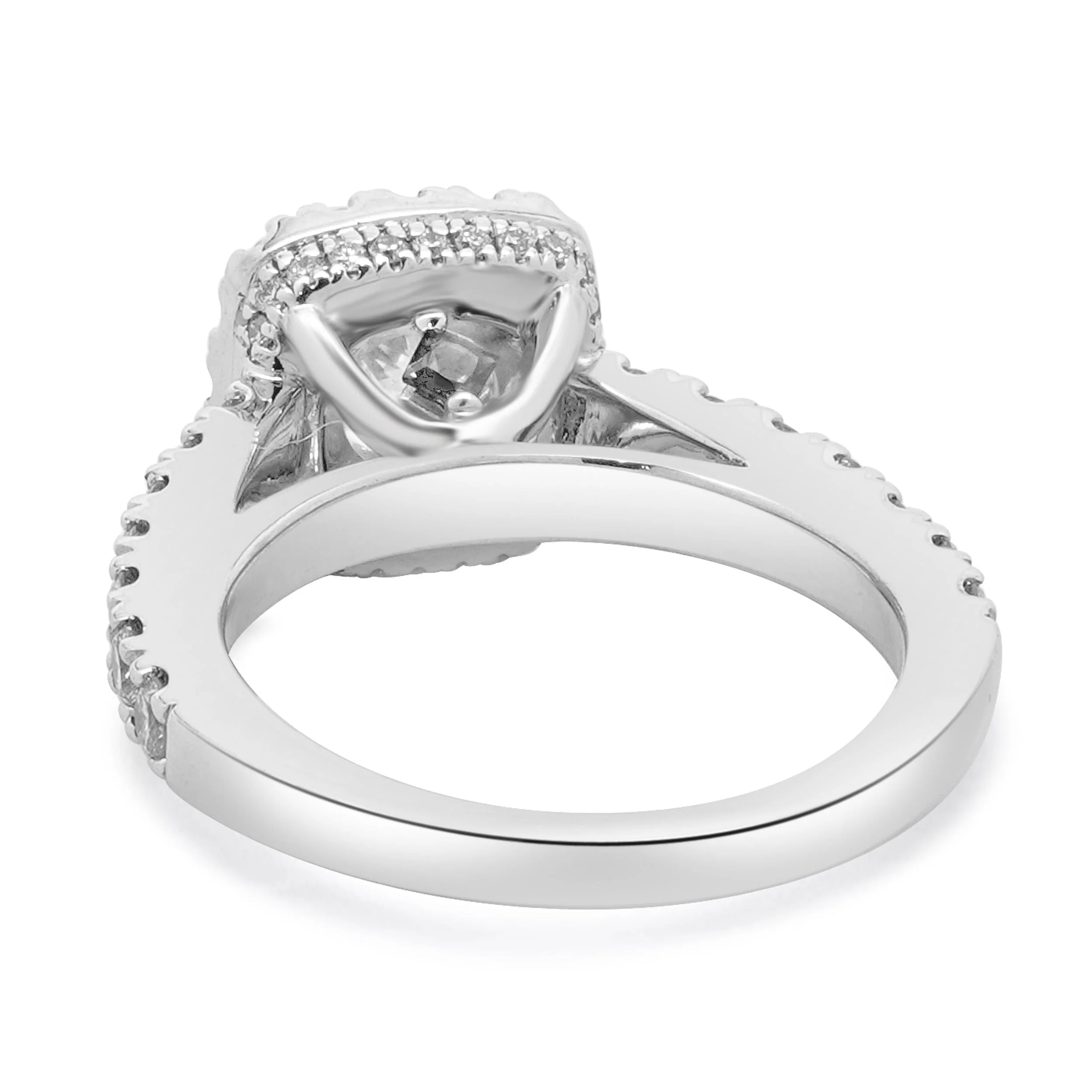 Vera Wang 14 Karat White Gold Princess Cut Halo Diamond Engagement Ring - Image 4