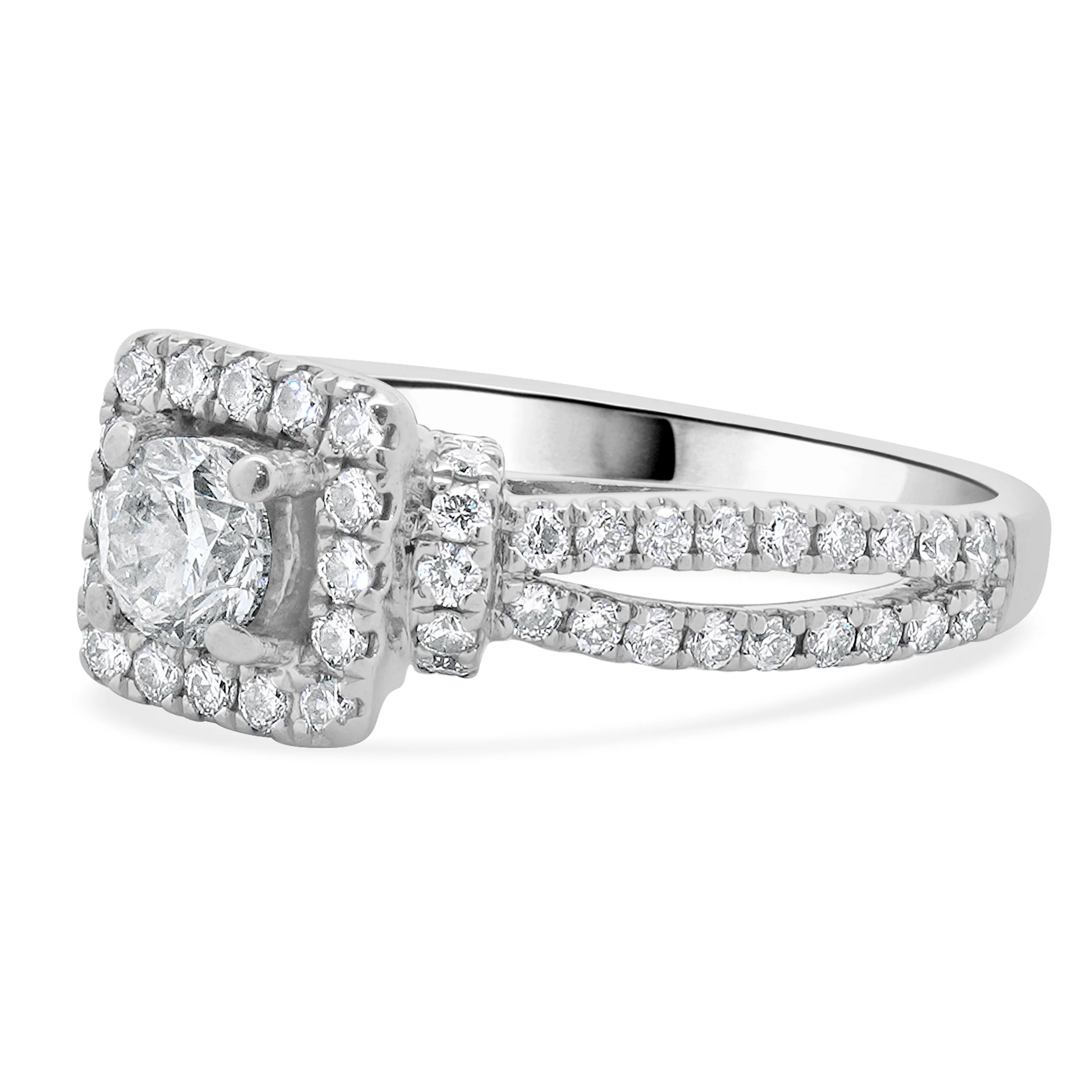 Vera Wang 14 Karat White Gold Round Brilliant Cut Diamond Engagement Ring - Image 2
