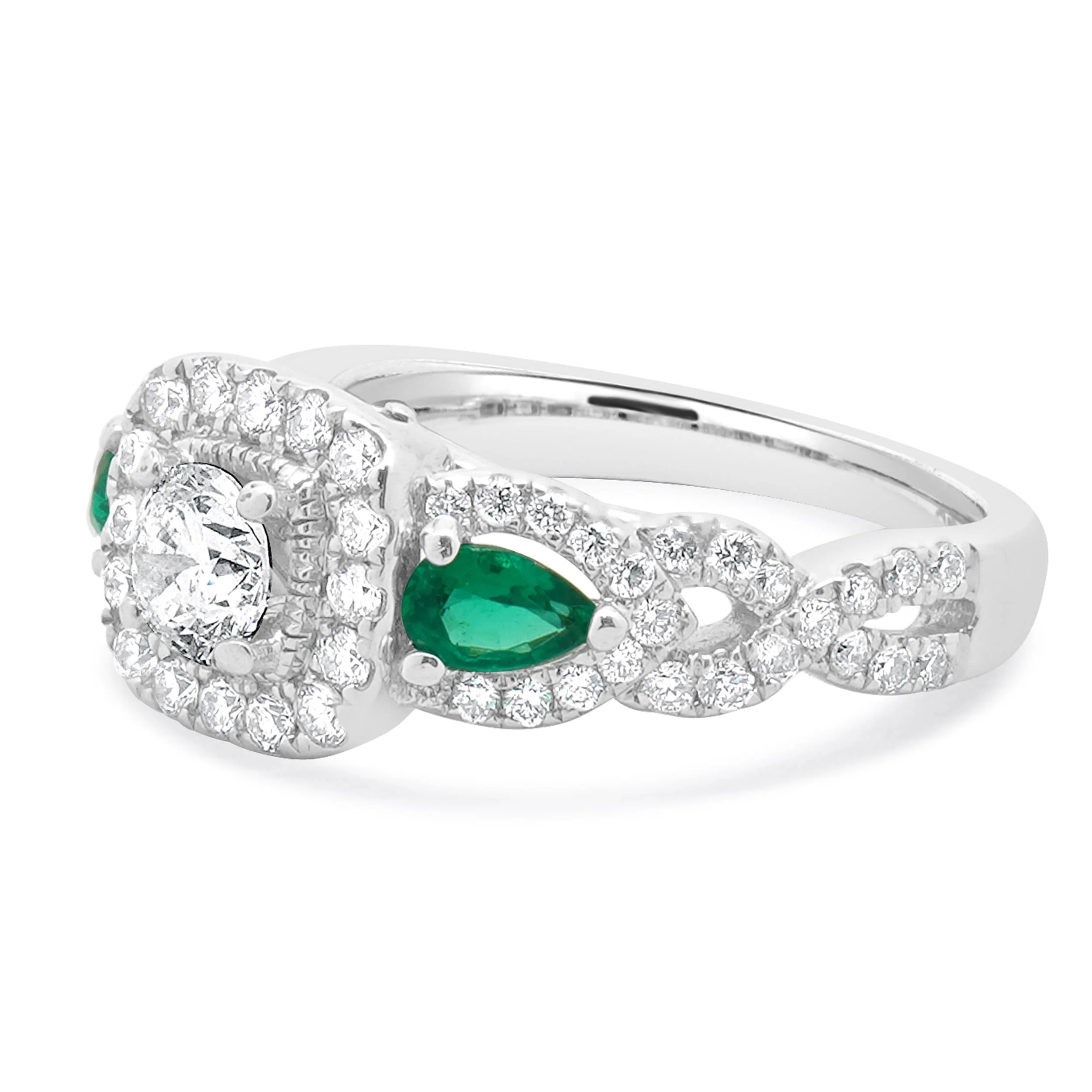 Vera Wang 14 Karat White Gold Three Stone Diamond Engagement Ring - Image 2