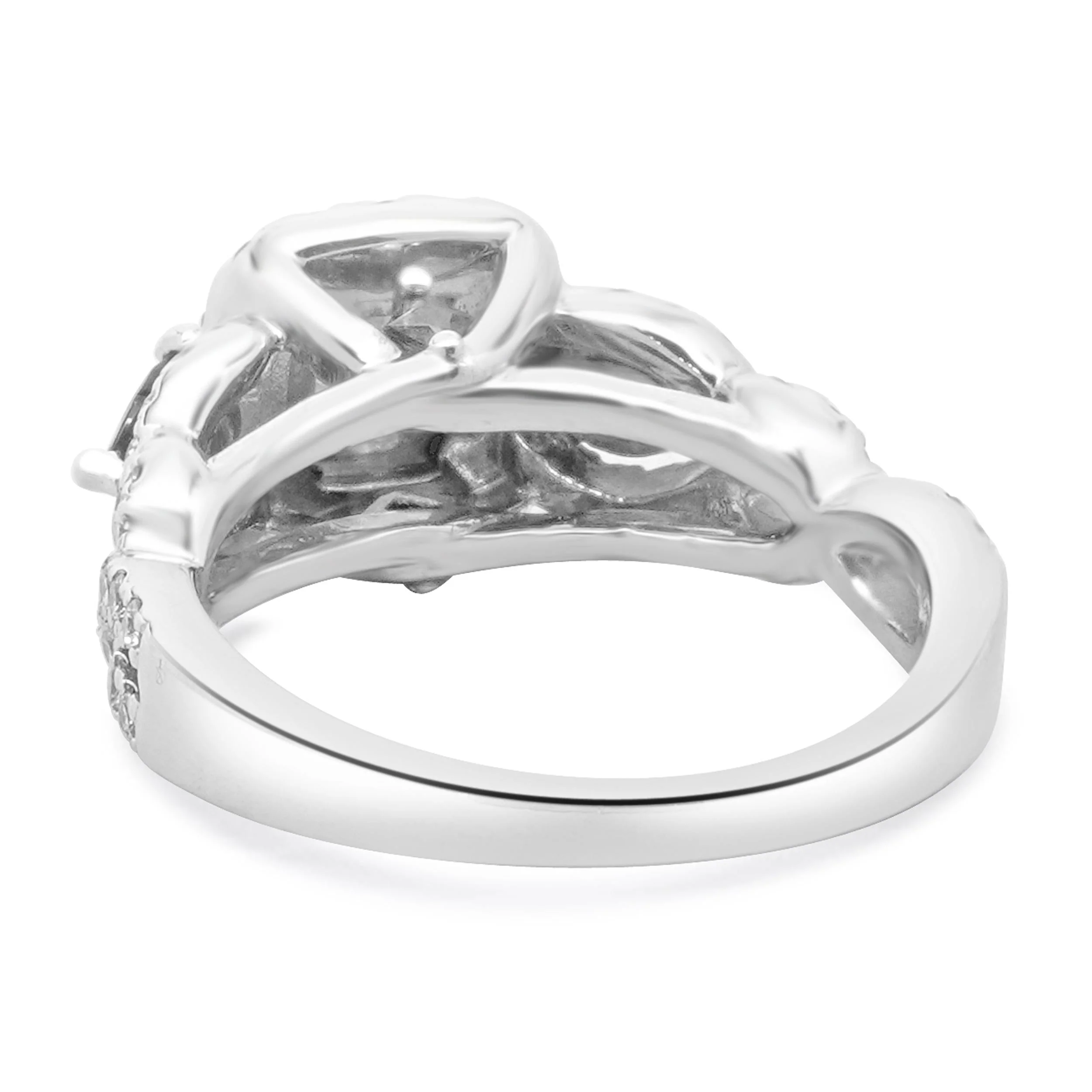 Vera Wang 14 Karat White Gold Three Stone Diamond Engagement Ring - Image 4