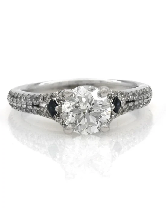 Vera Wang Love Collection Diamond and Sapphire Engagement Ring - Image 2