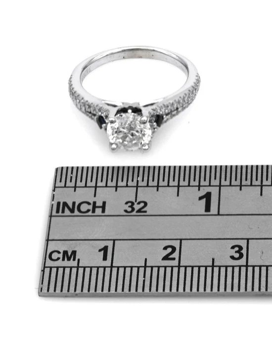 Vera Wang Love Collection Diamond and Sapphire Engagement Ring - Image 3