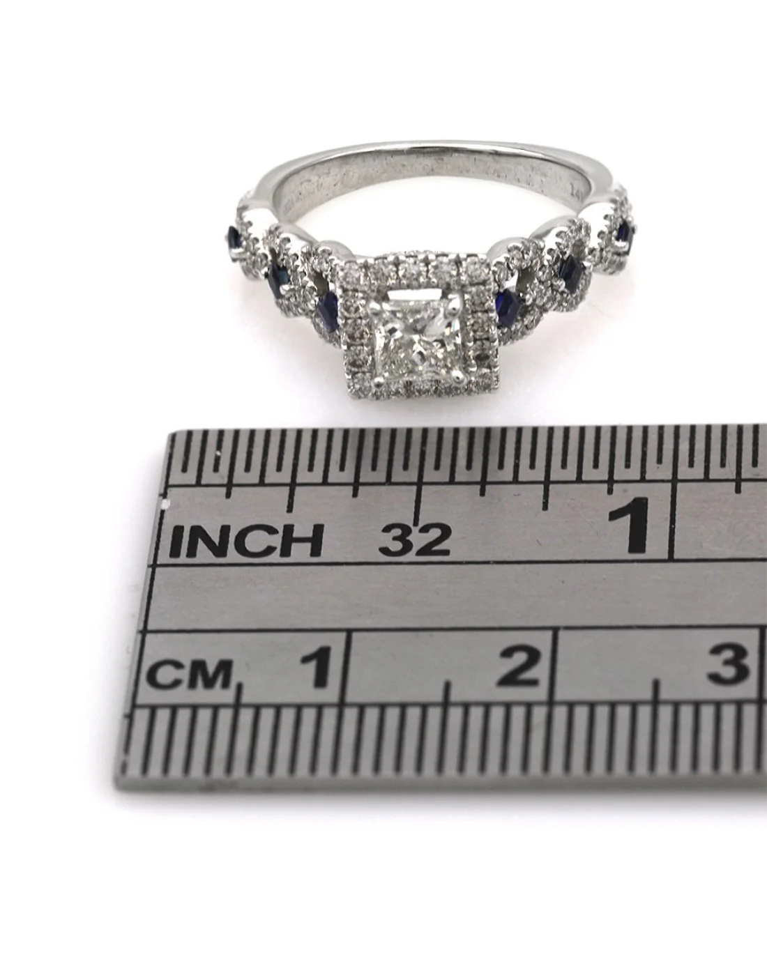 Vera Wang Love Collection Diamond and Sapphire Engagement Ring - Image 3