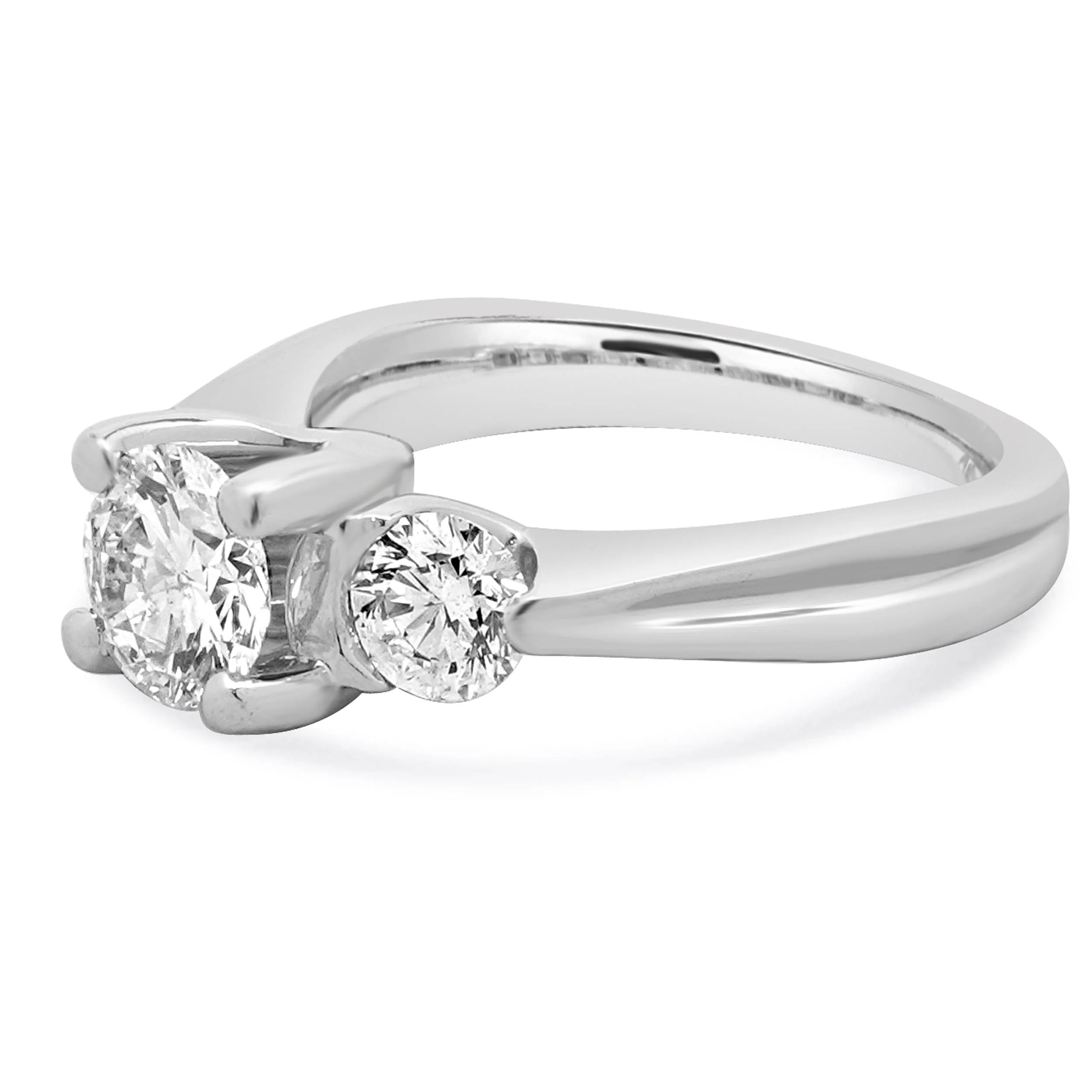 Verragio Platinum 3 Stone Diamond Engagement Ring - Image 3