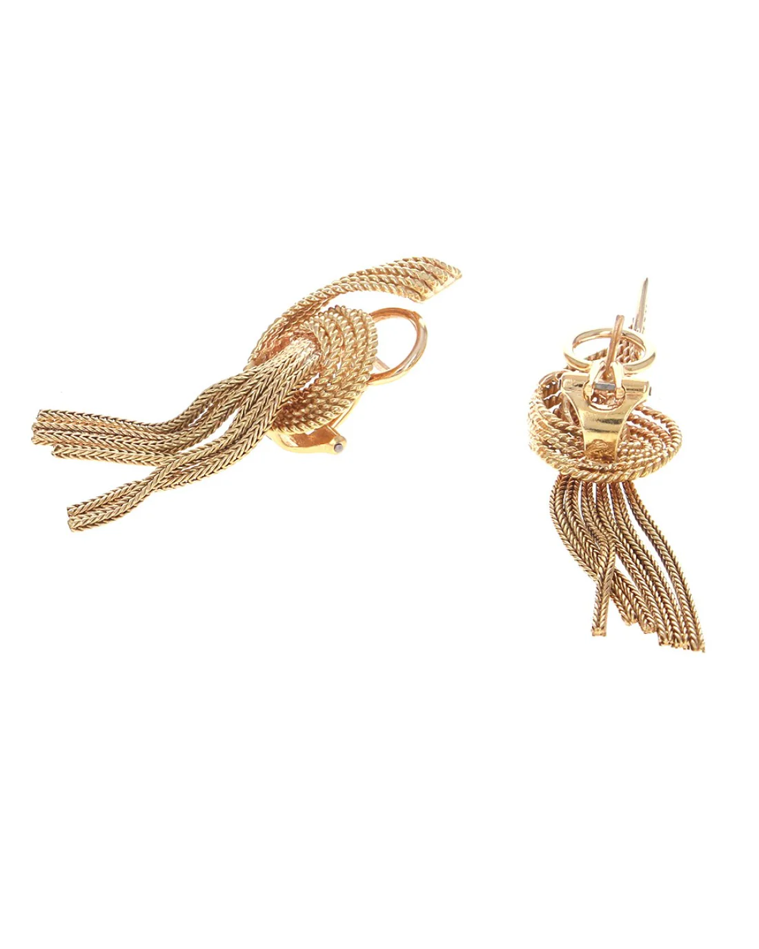 Vintage 5 Row Crossover Wrap Fringe Earrings - Image 2