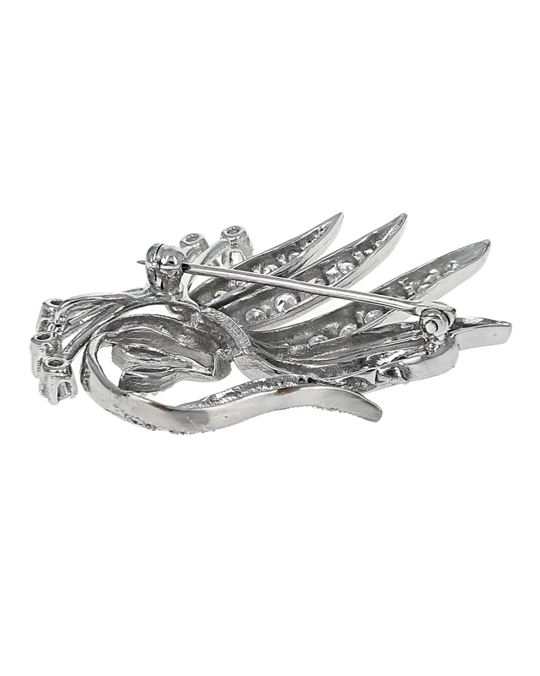 Vintage Diamond Spray Brooch Pin in Gold - Image 2