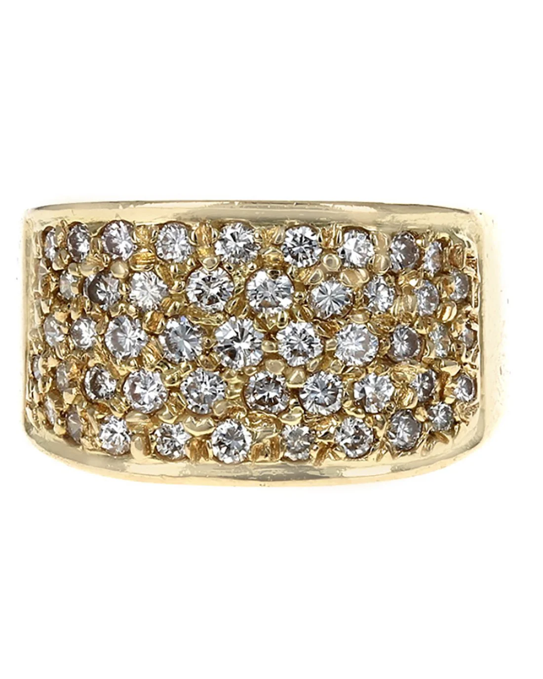 Wide Pave Diamond Ring in Yellow Gold - Image 2