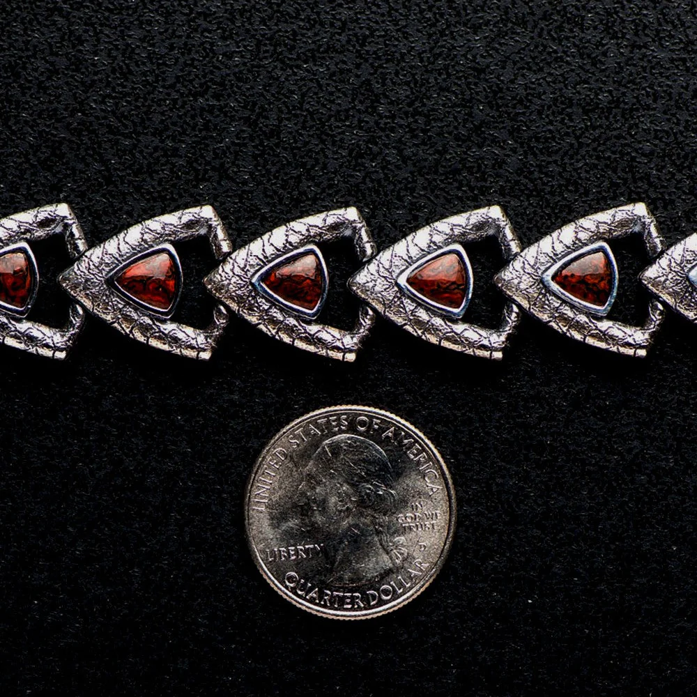 William Henry Dino Pace Sterling Silver Dinosaur Bone Bracelet BR10 DB RB - Image 3