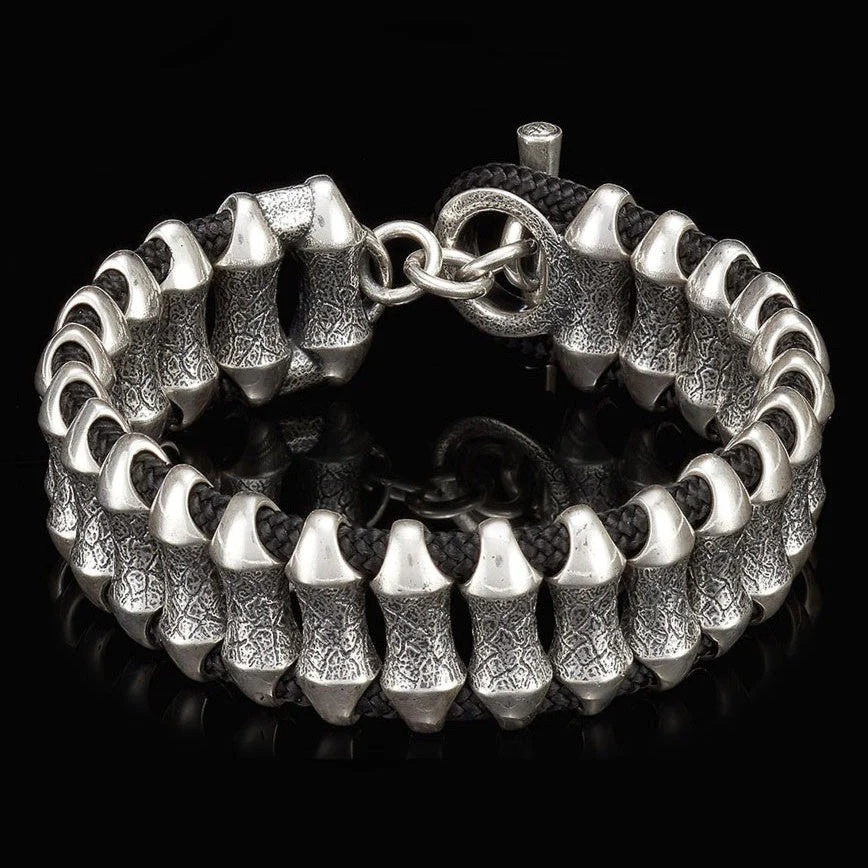 William Henry Surge 2 Sterling Silver Bead & Paracord Bracelet BR20